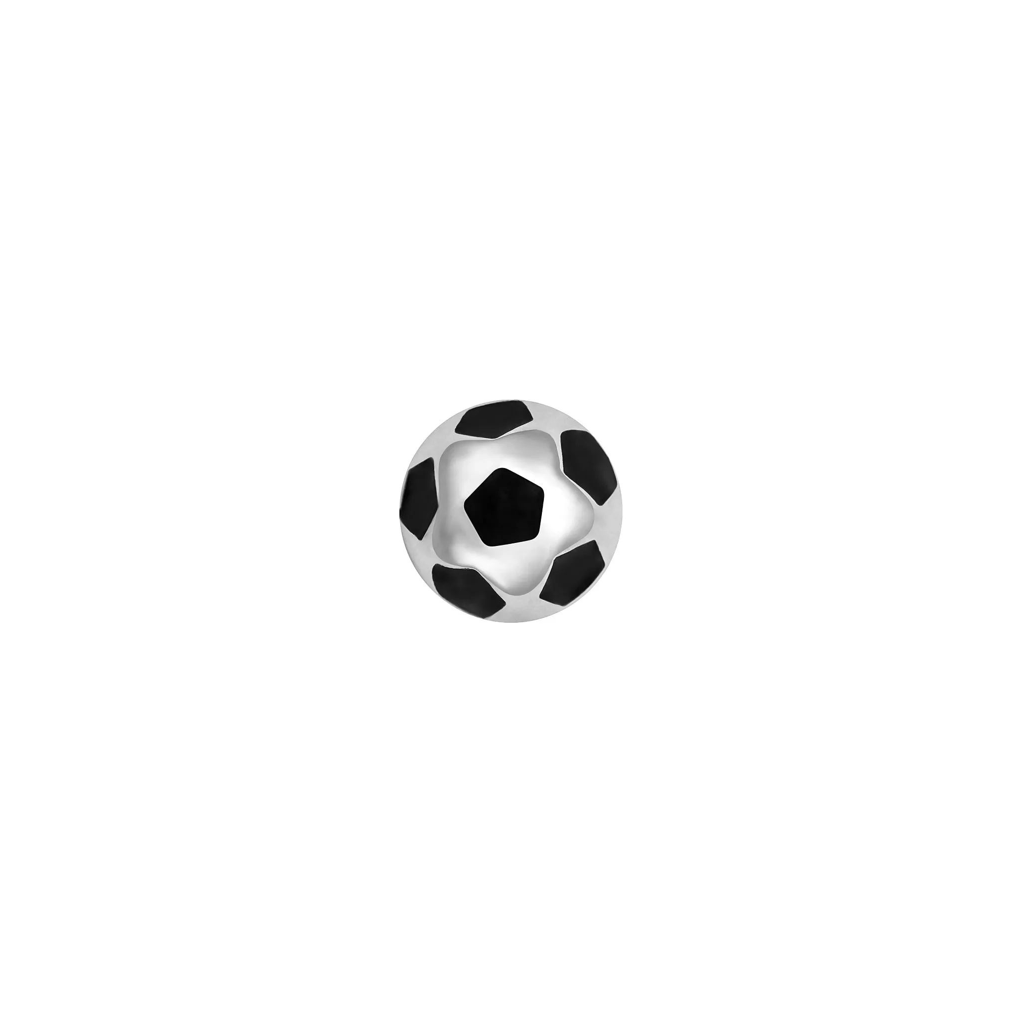 14k Skinny Soccer Ball Charm (white)