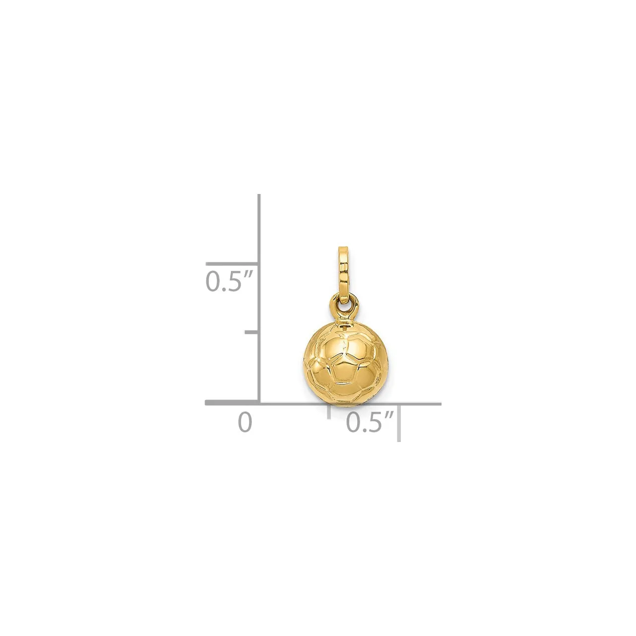 3D Soccer Ball Pendant (14K)