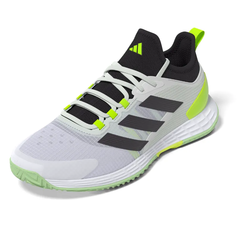 Adidas Adizero Ubersonic 4.1 Tennis Shoes - White, Black & Lucid Lemon - Performance Footwear for Fast Play