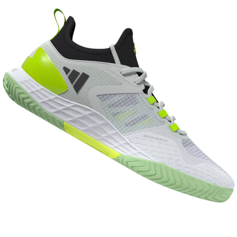 Adidas Adizero Ubersonic 4.1 Tennis Shoes - White, Black & Lucid Lemon - Performance Footwear for Fast Play