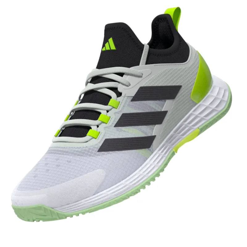 Adidas Adizero Ubersonic 4.1 Tennis Shoes - White, Black & Lucid Lemon - Performance Footwear for Fast Play