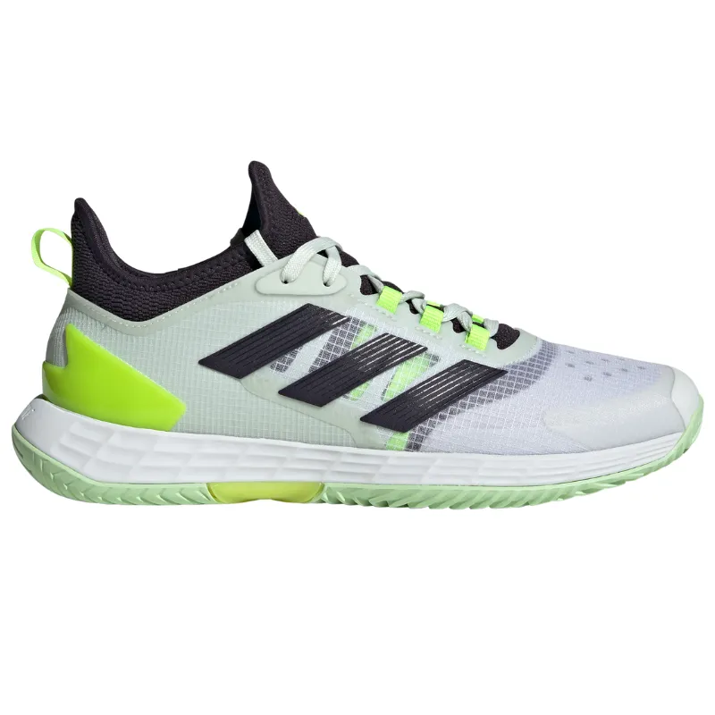 Adidas Adizero Ubersonic 4.1 Tennis Shoes - White, Black & Lucid Lemon - Performance Footwear for Fast Play