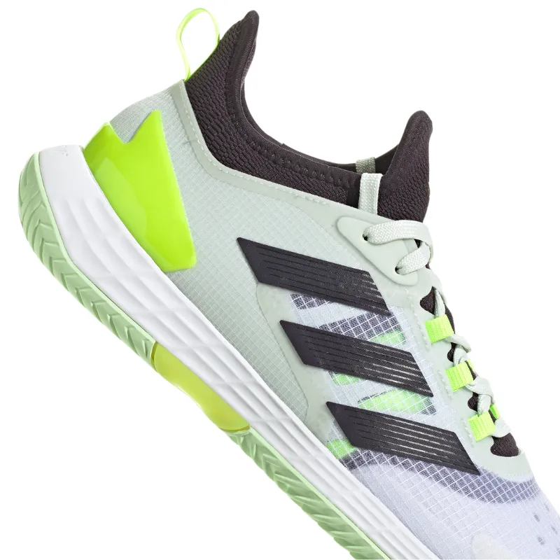 Adidas Adizero Ubersonic 4.1 Tennis Shoes - White, Black & Lucid Lemon - Performance Footwear for Fast Play