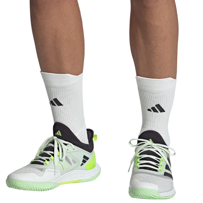 Adidas Adizero Ubersonic 4.1 Tennis Shoes - White, Black & Lucid Lemon - Performance Footwear for Fast Play