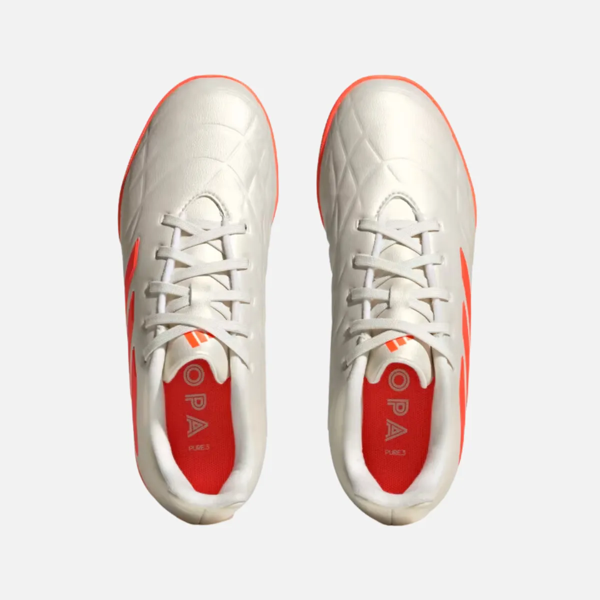 Adidas COPA PURE.3 TURF Kids Unisex Shoes BOY AND GIRL (4-16 YEAR) -Off White/Team Solar Orange/Off White