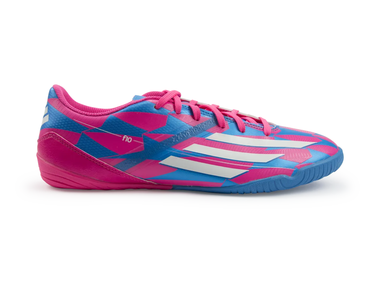 Adidas Men's F10 (Messi) Indoor Soccer Shoes Solar Pink/White/Solar Blue