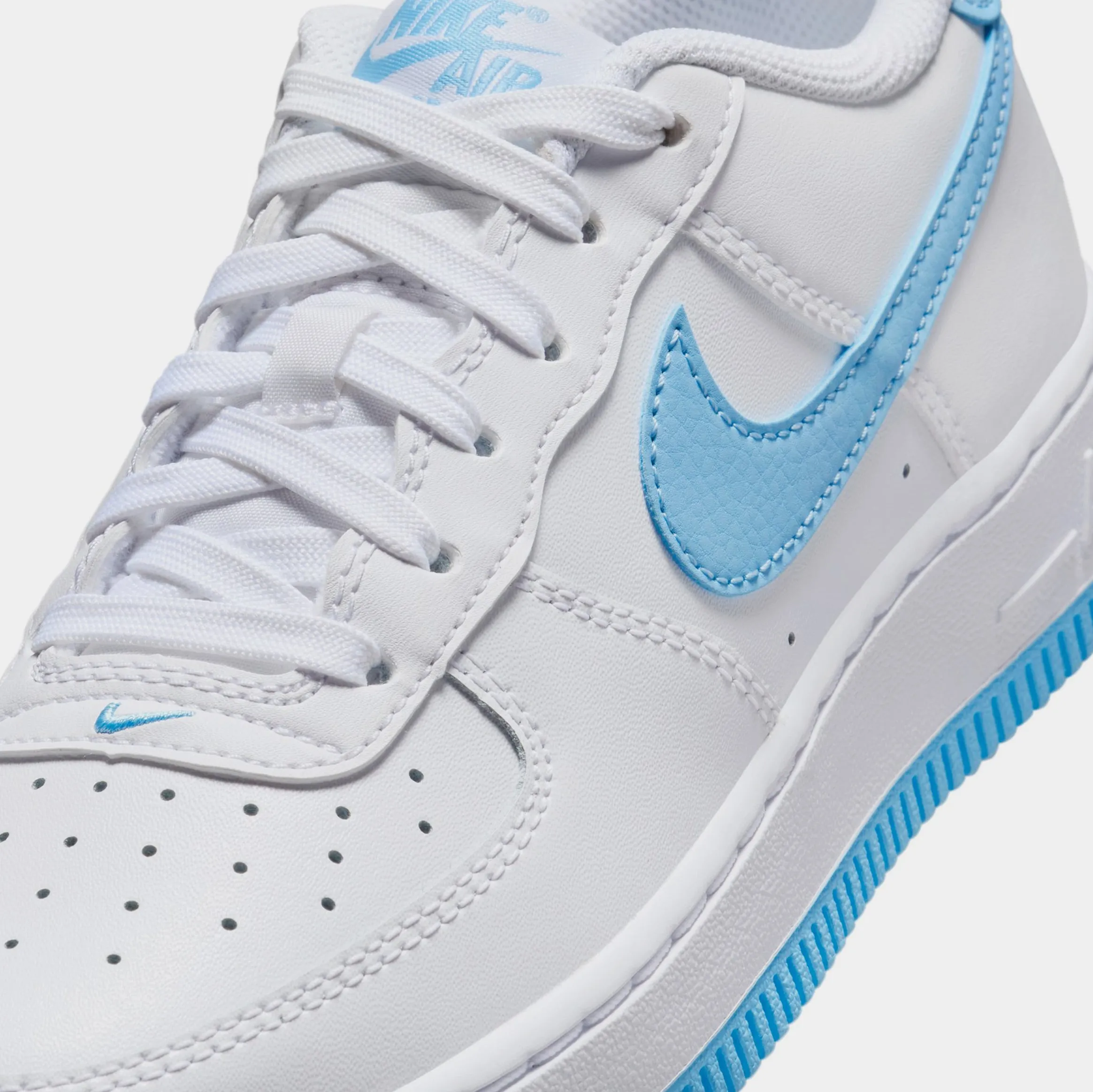 Air Force 1 LV8 Grade School Lifestyle Shoes (White/Blue)