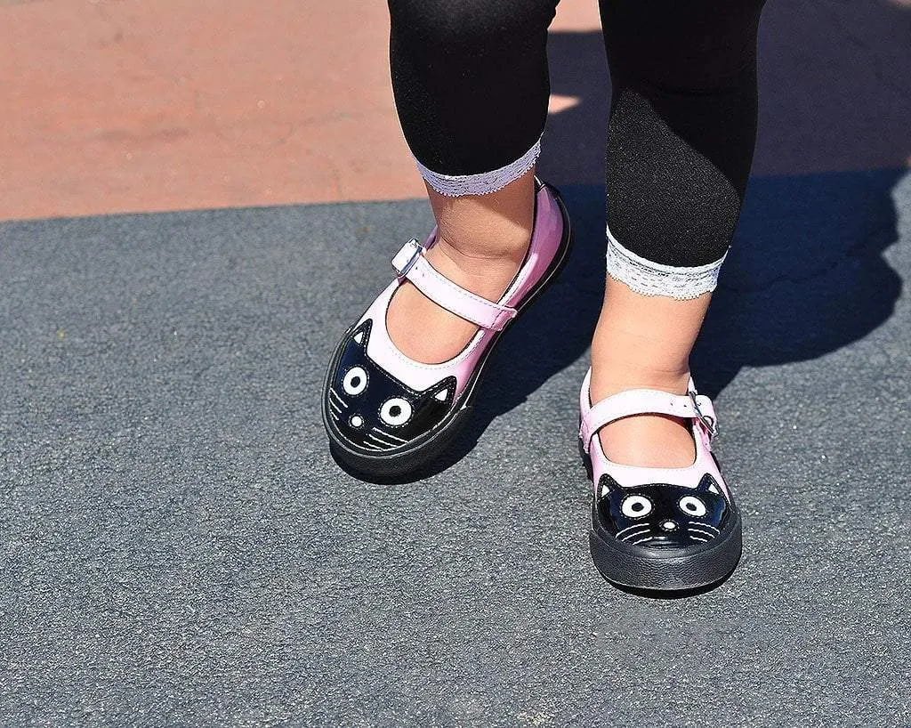 Black & Pink Kitty Mary Jane Toddler Sneaker