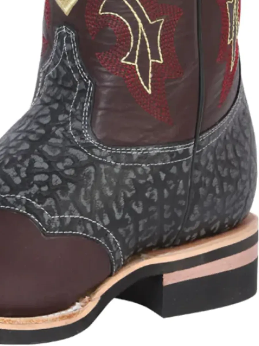 Botas Vaqueras Rodeo con Antifaz de Piel Genuina Cuello de Toro para Hombre 'El General' - ID: 27696