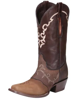 Botas Vaqueras Rodeo con Antifaz de Piel Genuina para Mujer 'El General' - ID: 34510