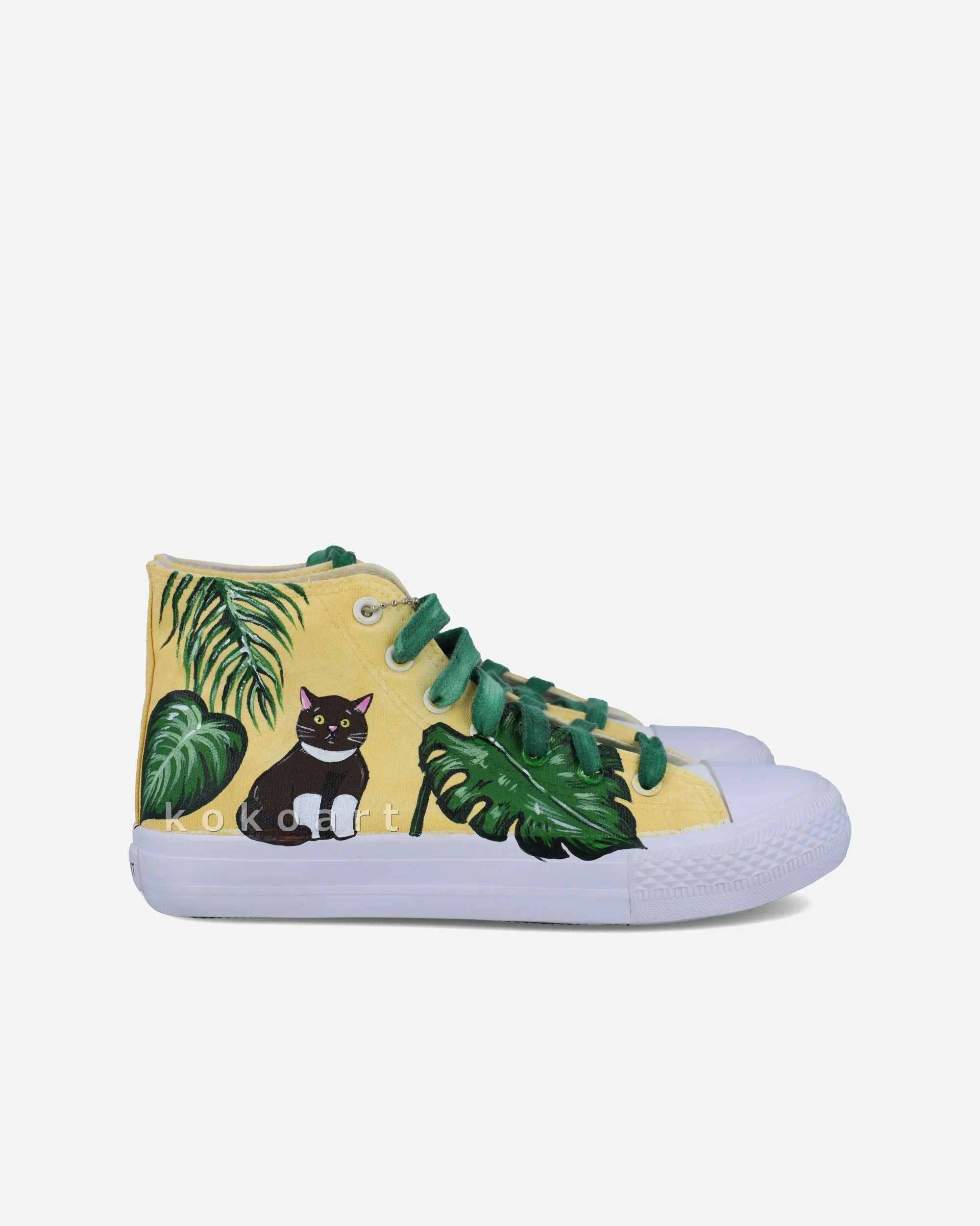 Cat Illustration Hand Painted Shoes