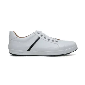 'Ciaran' men's corn-leather  sneaker by Zette Shoes - white