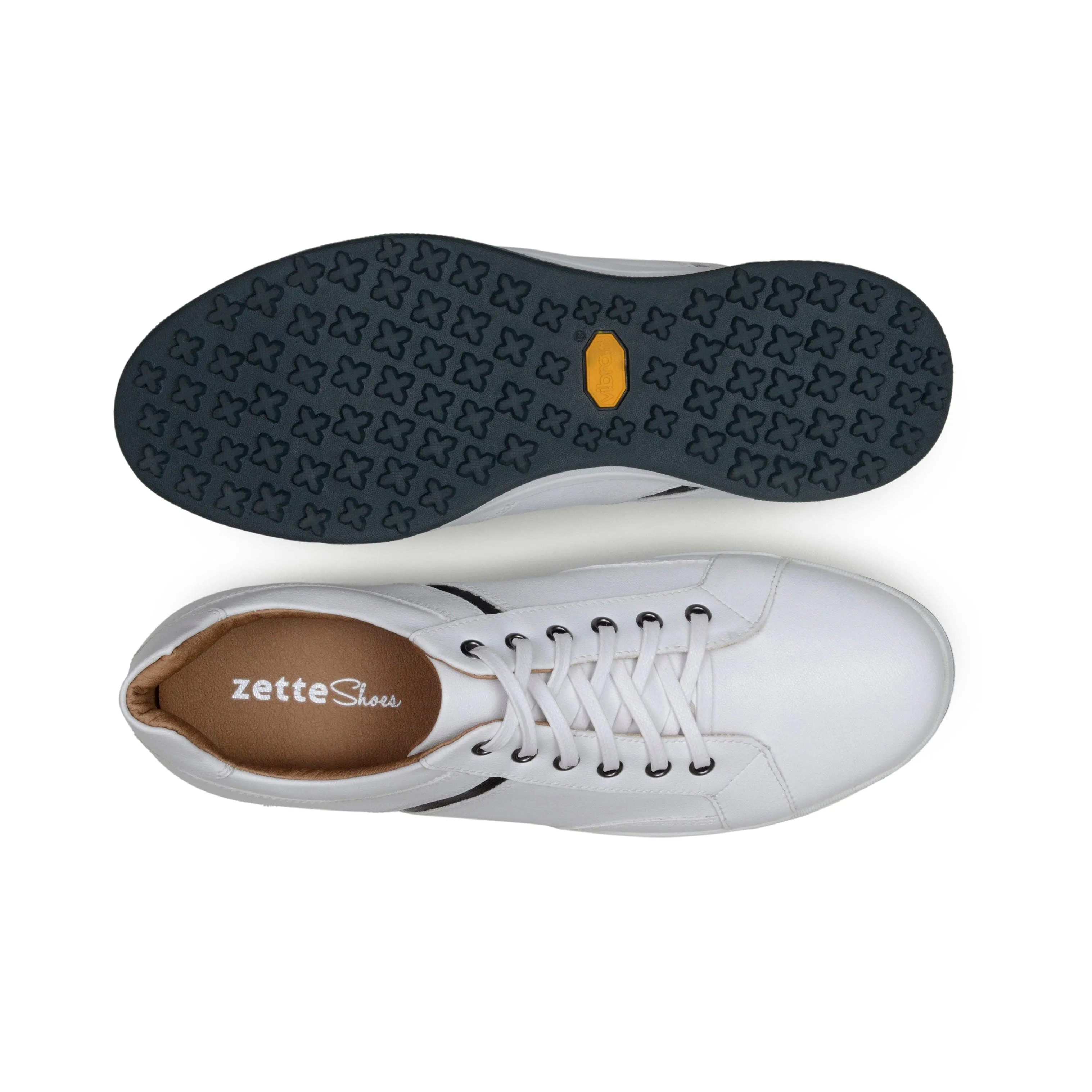 'Ciaran' men's corn-leather  sneaker by Zette Shoes - white