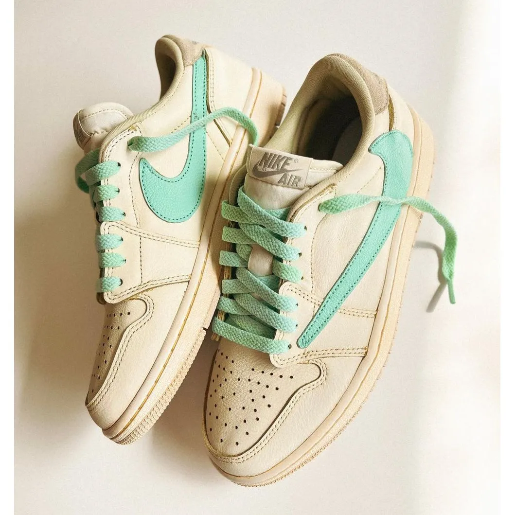 Custom Nike Air Jordan 1 Low Reverse Swoosh in Turquoise - Unique Design, Stylish & Comfortable Sneaker