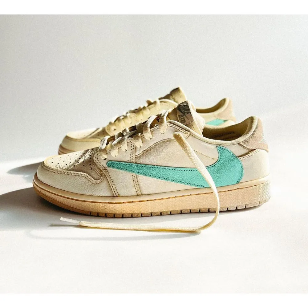 Custom Nike Air Jordan 1 Low Reverse Swoosh in Turquoise - Unique Design, Stylish & Comfortable Sneaker