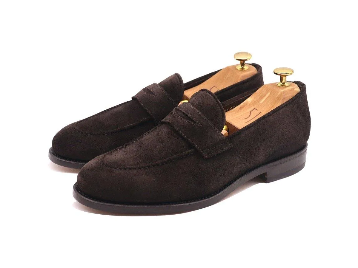 Dejon Men's Calf Suede Loafers - Dark Brown