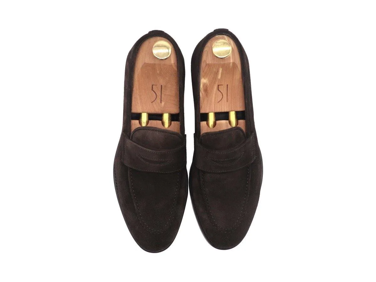 Dejon Men's Calf Suede Loafers - Dark Brown