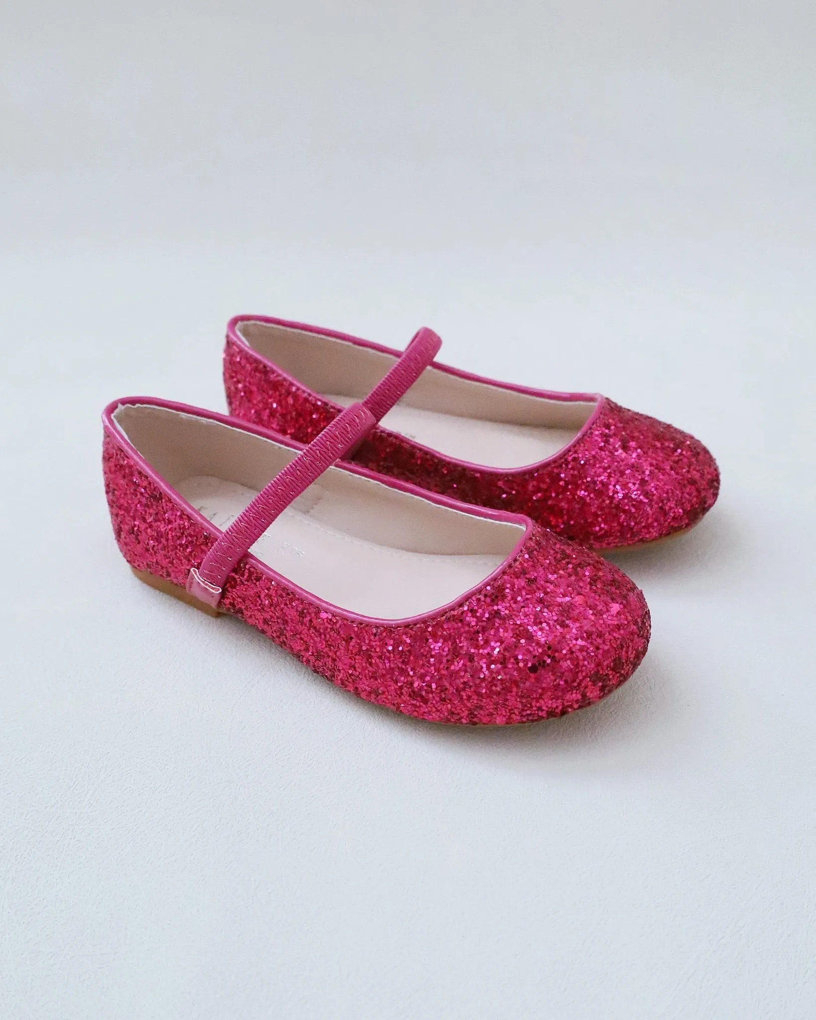 Fuchsia Rock Glitter Mary Jane Ballet Flats