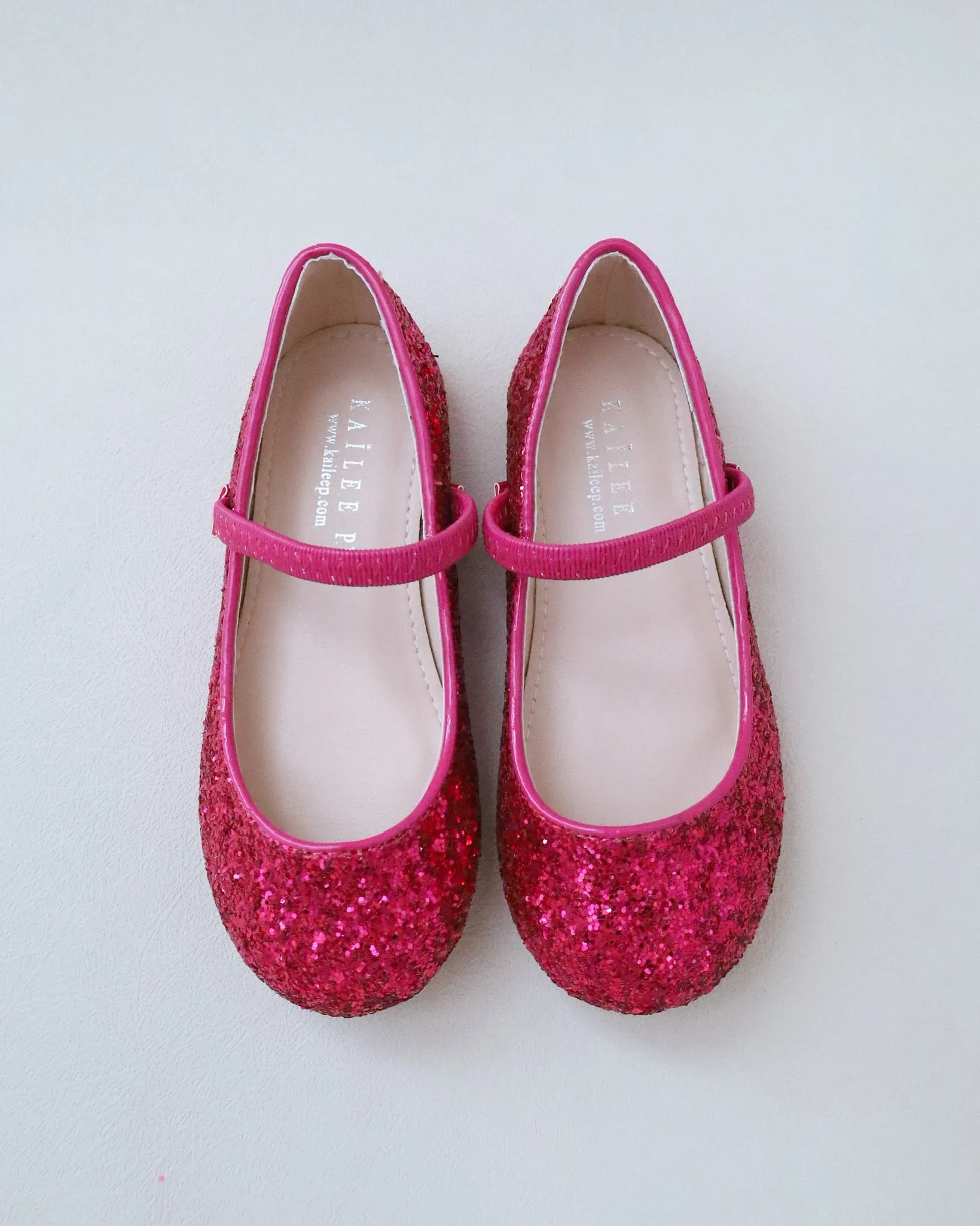 Fuchsia Rock Glitter Mary Jane Ballet Flats