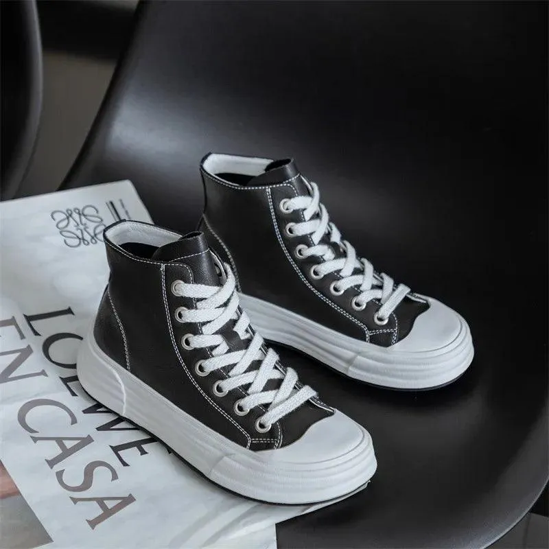 G31 Women's Casual Shoes - Leather High Top Sneakers