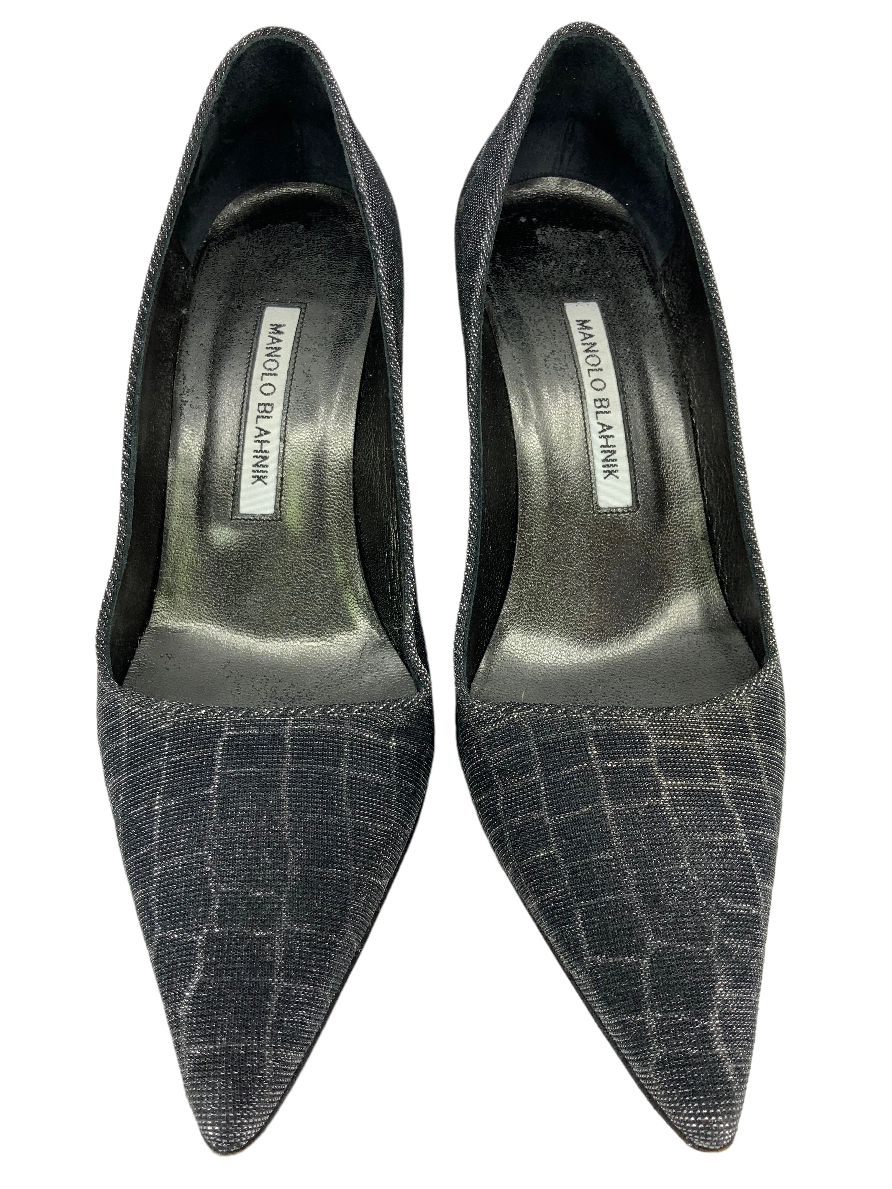 Manolo Blahnik Glitter Point Toe Pumps Size 8