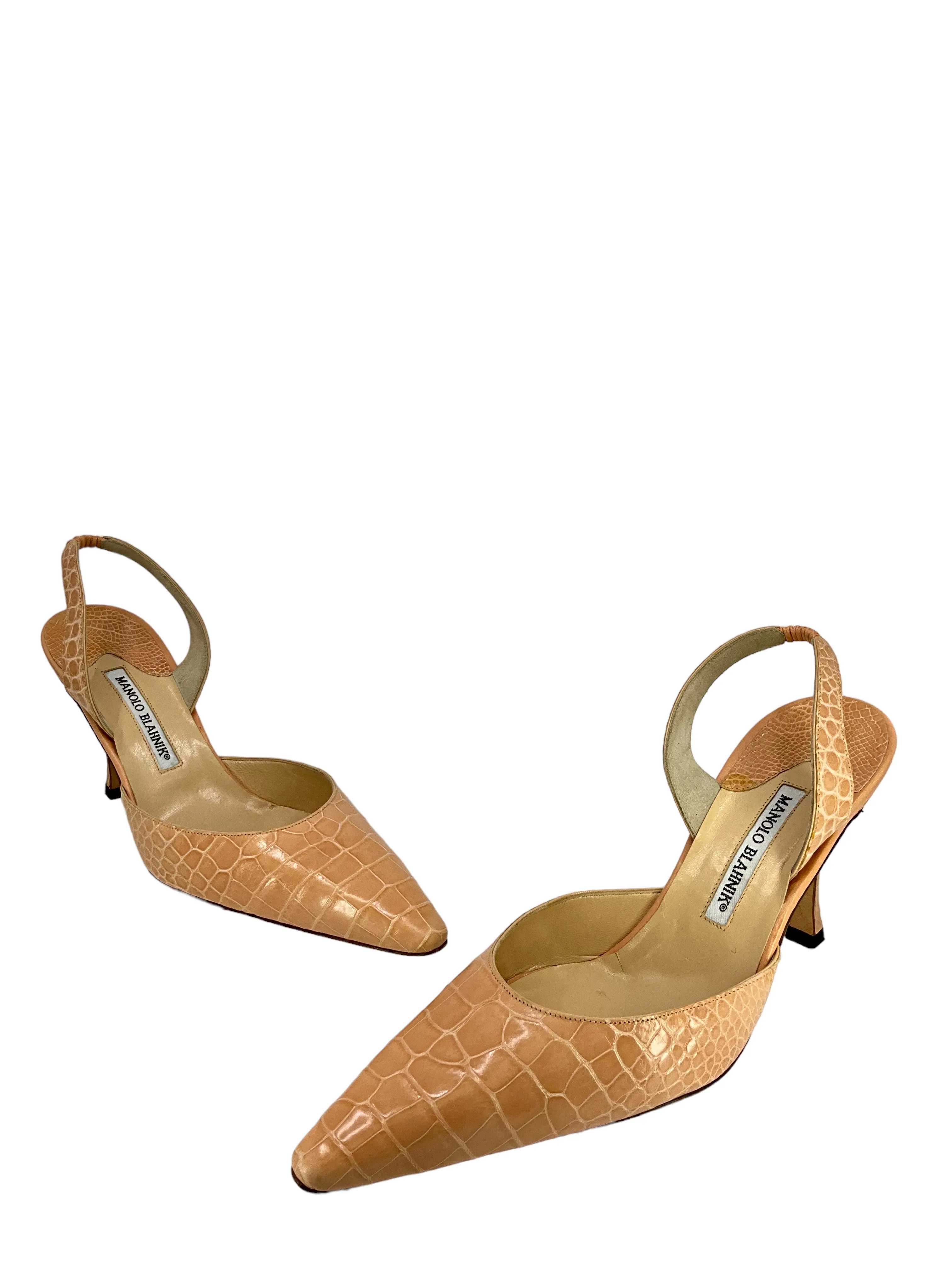 Manolo Blahnik Peach Slingbacks Size 11