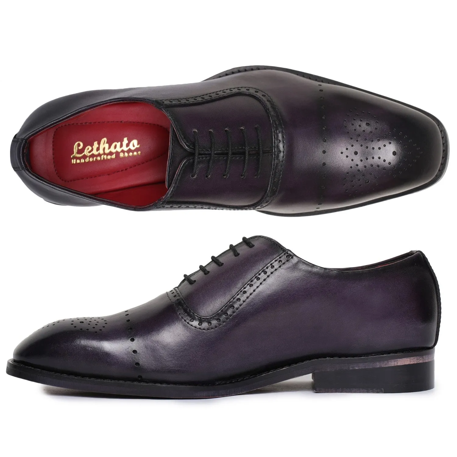 Medallion Toe Oxford- Purple