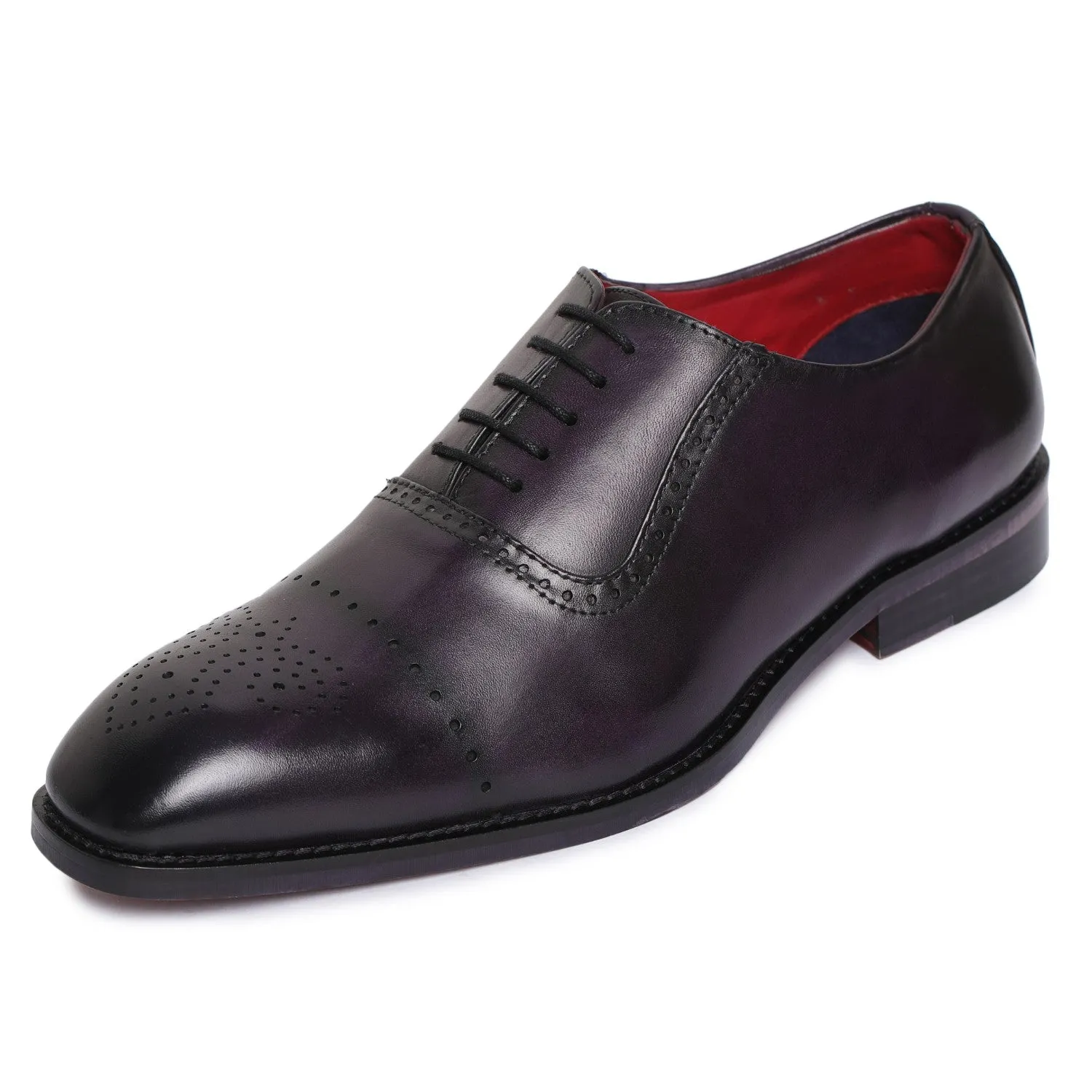 Medallion Toe Oxford- Purple