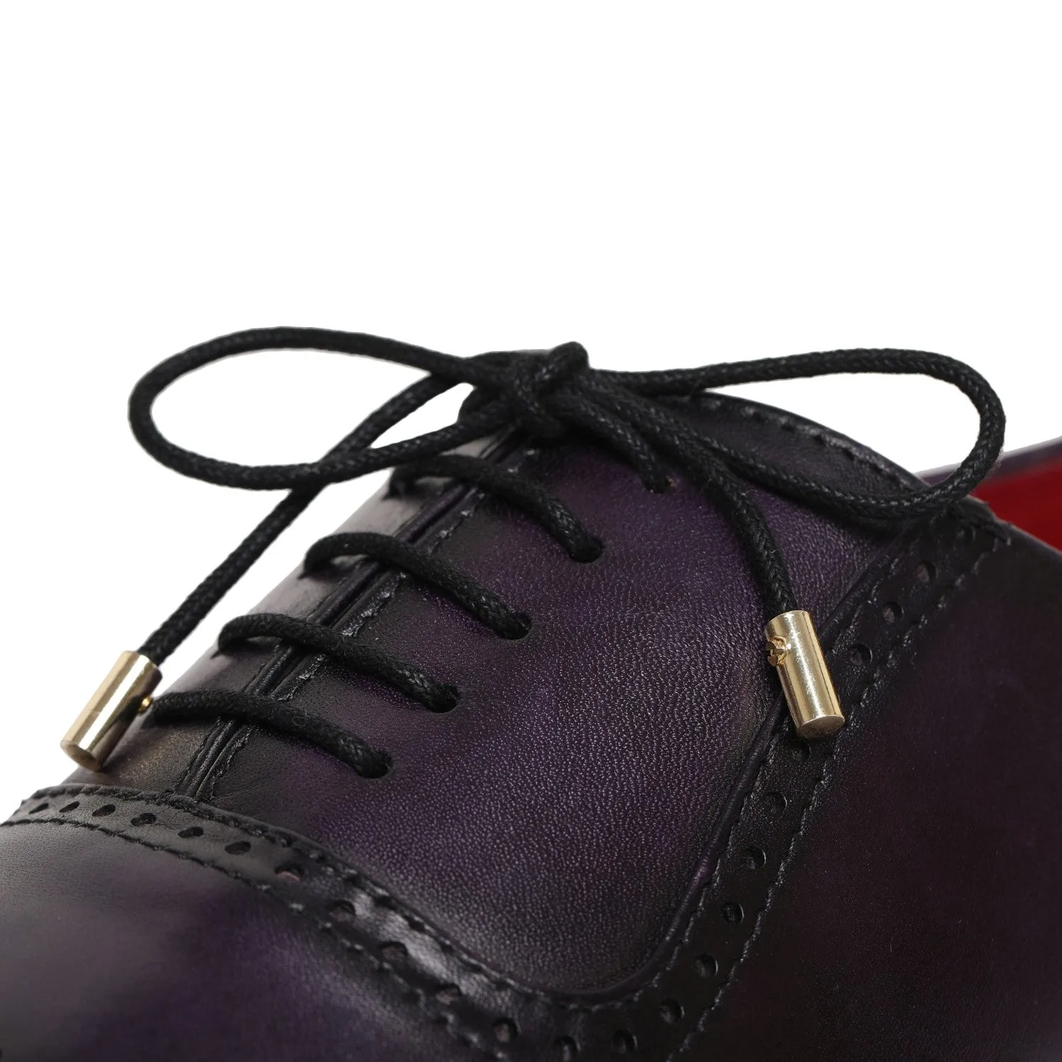 Medallion Toe Oxford- Purple