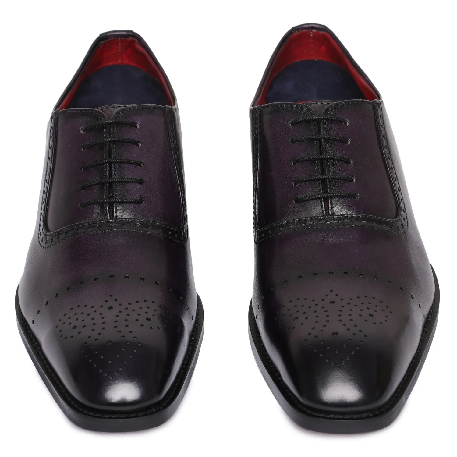 Medallion Toe Oxford- Purple