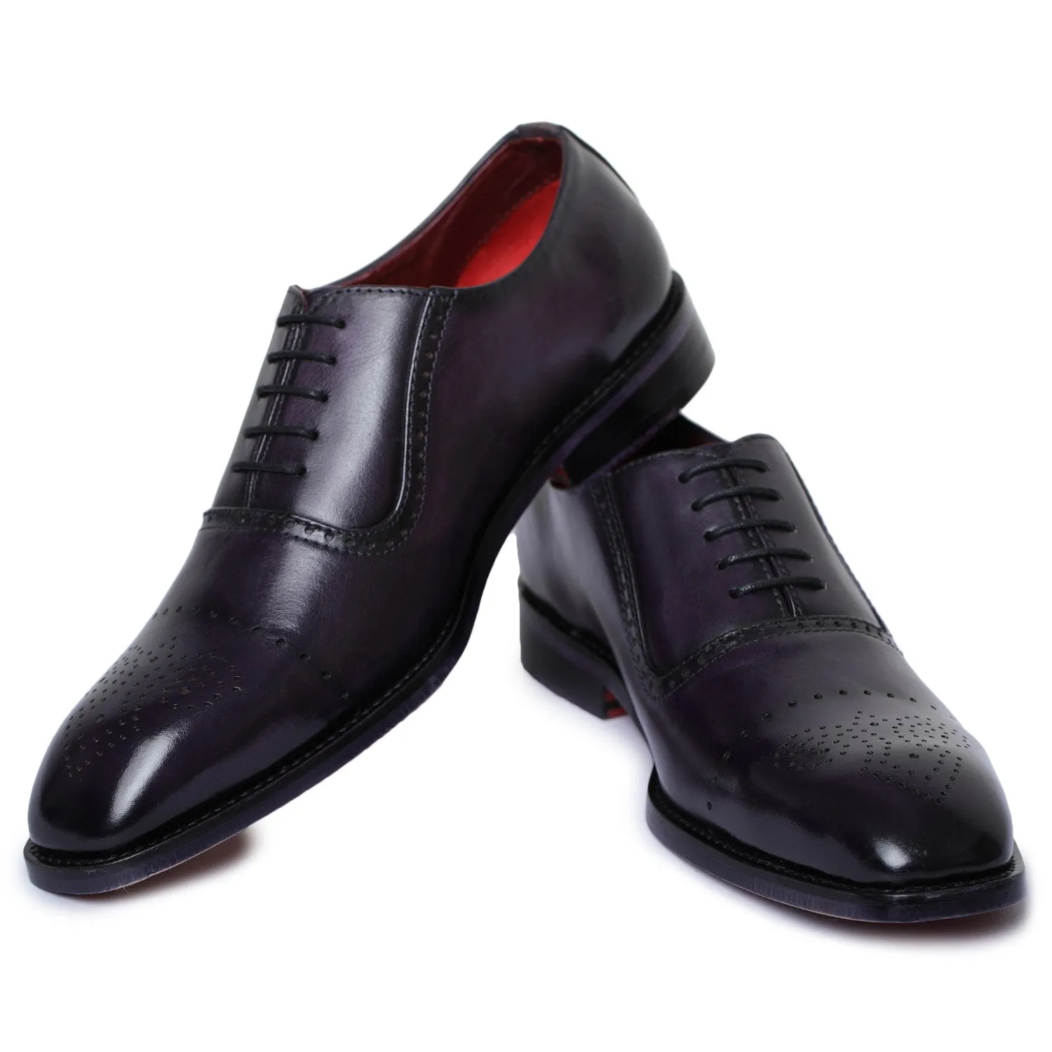 Medallion Toe Oxford- Purple