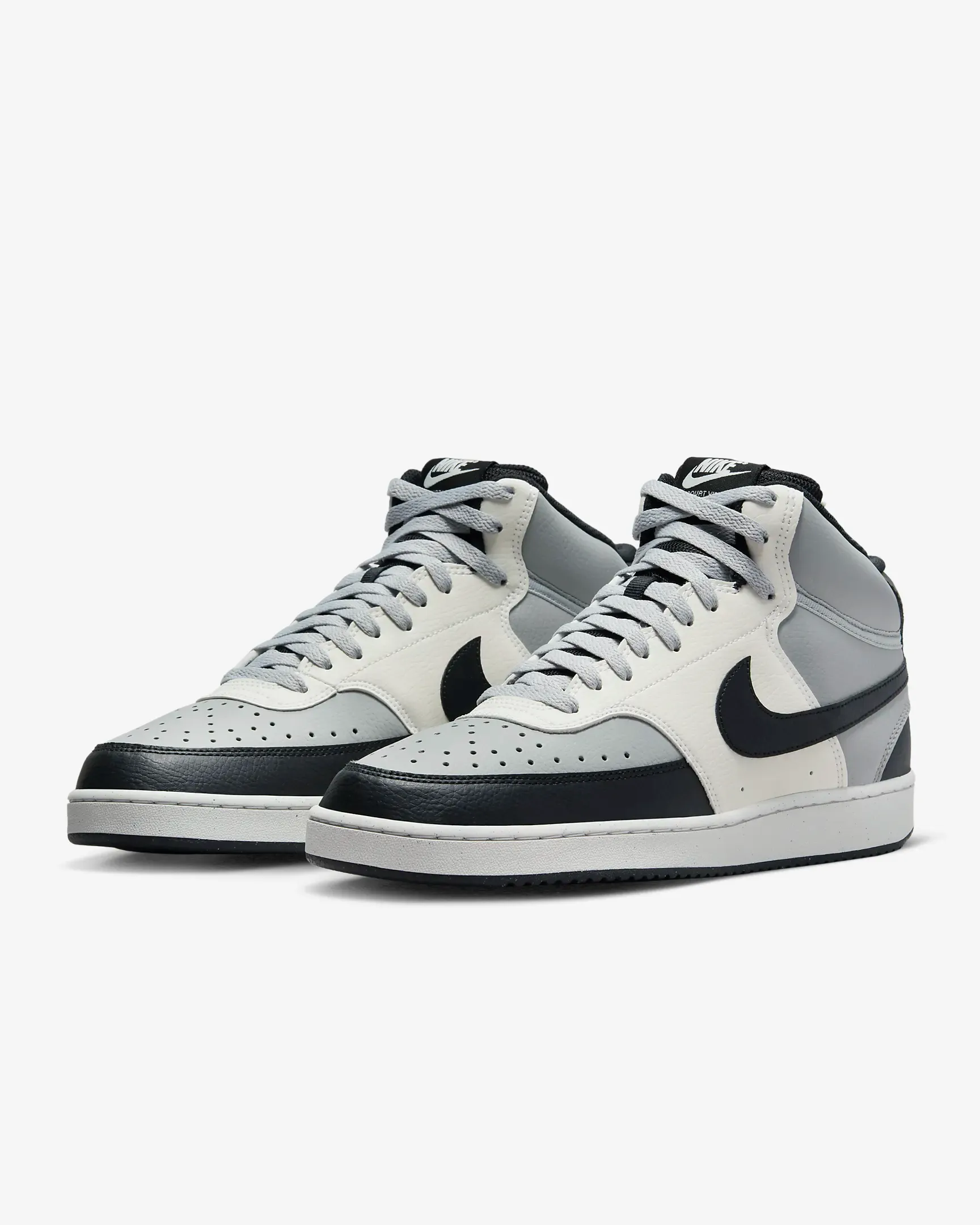 Nike Men's Court Vision Mid Next Nature Shoes - Light Smoke Grey / Sail / Black