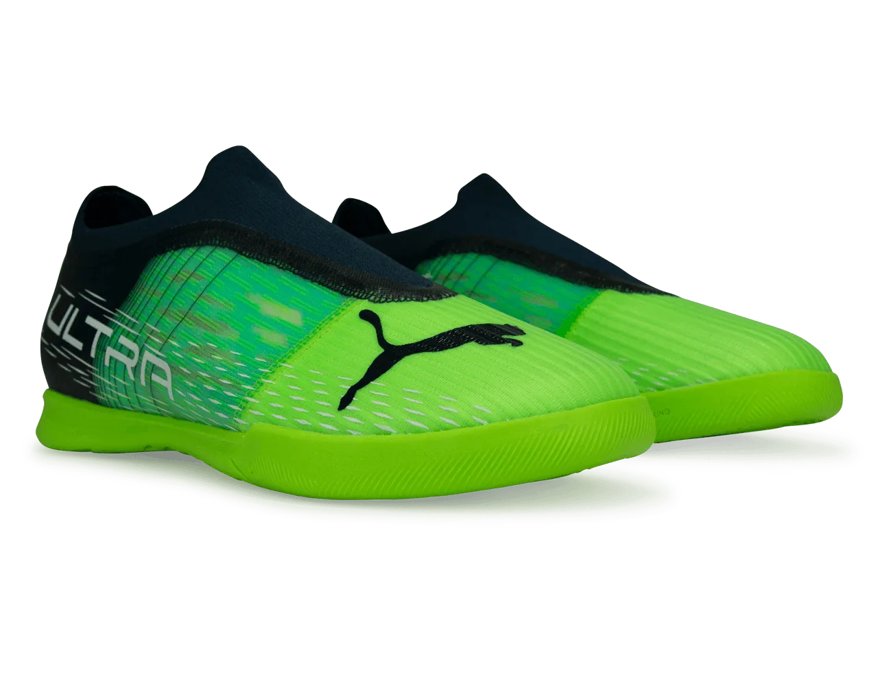 PUMA Kids Ultra 3.3 IT Indoor Soccer Shoes Green/Black