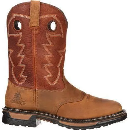 Rocky Men's Original Ride Waterproof Western Boot - Brown - RKYW039