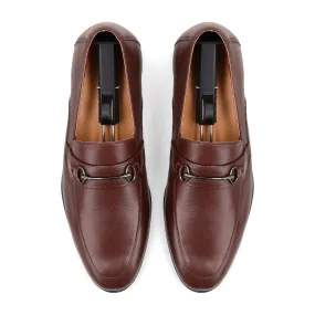 Sleek Horsebit Buckled Loafers - Brown