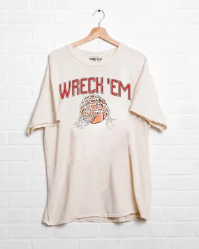 Texas Tech Basketball Fling Puff Ink Off White Thrifted Tee